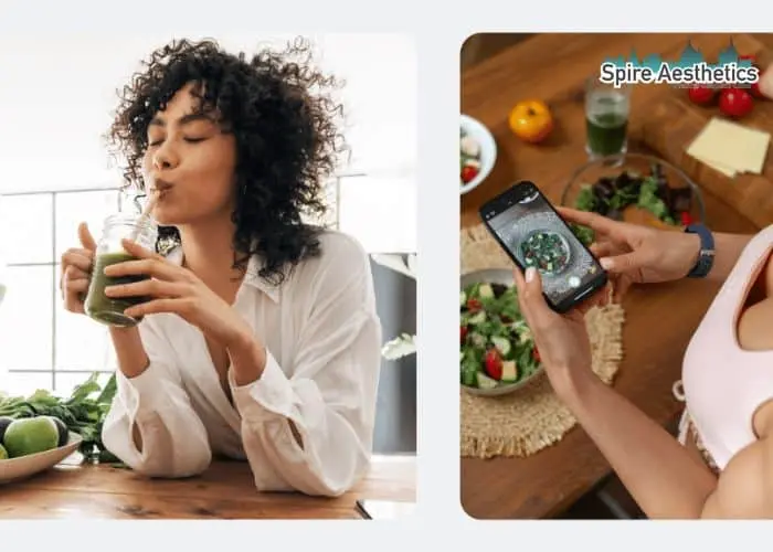 Image of woman looking into her diet and fat freezing Cheadle to improve her health